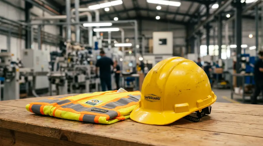 Safety equipment in an industrial workshop